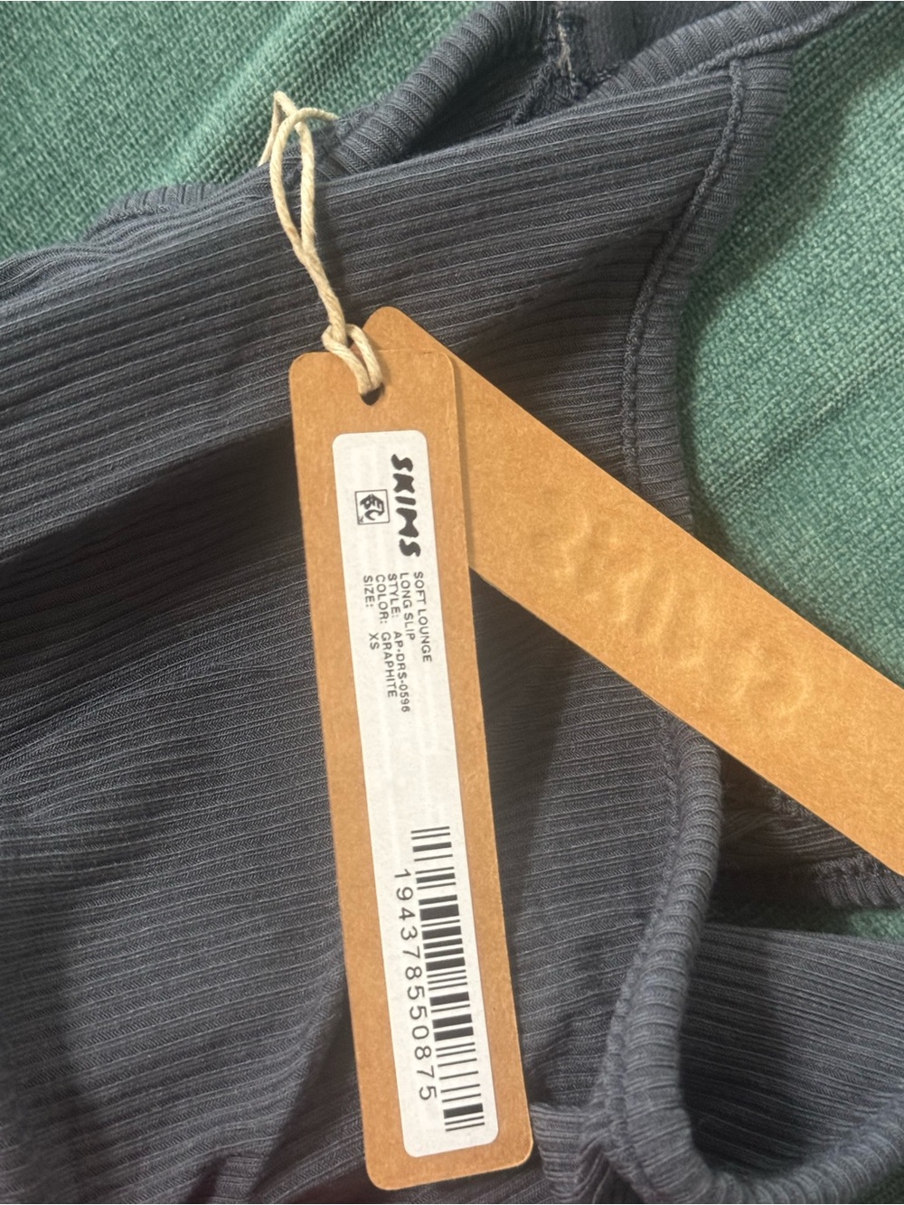 SKIMS Dark Gray (Graphite) Slim Spaghetti-Strap Maxi Dress - Picture 3 of 4